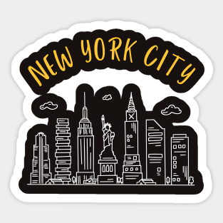 New York City Skyline Broadway Wall street Fifth avenue Times square New York New york Travel holidays Sticker